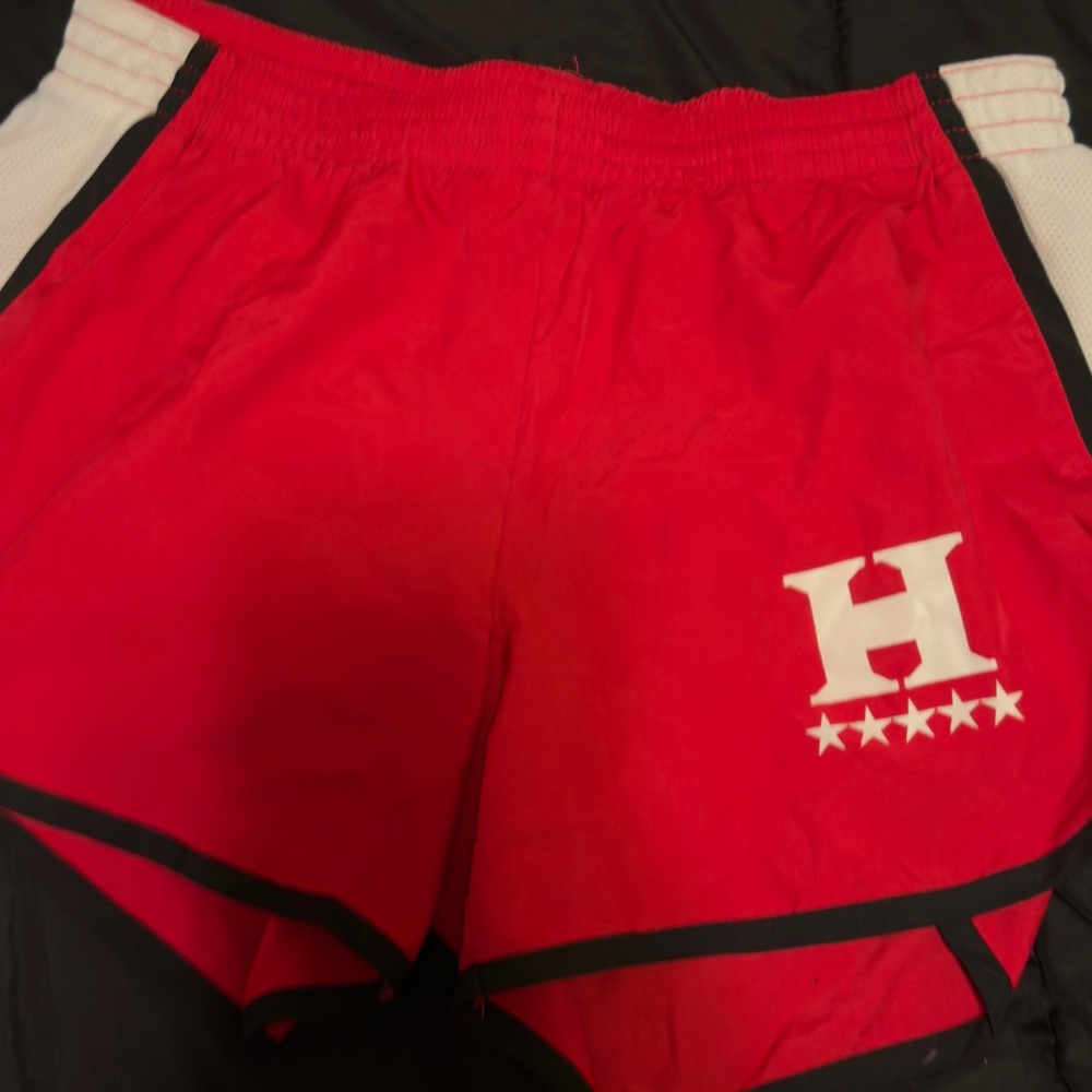 Red Athletic Shorts with H Logo